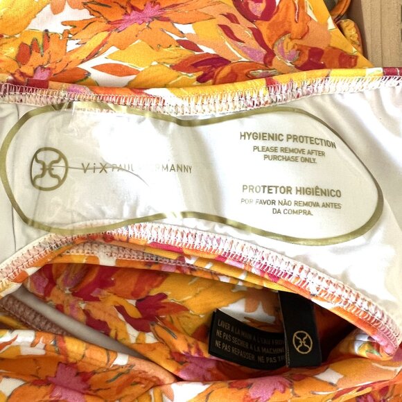 NEW VIX 'Lowana' Bikini Set Top Size L Bottom Size M Orange Multi - Picture 9 of 12